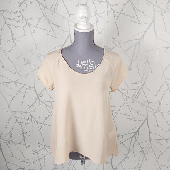Joie Ivory Cream 100% Silk Chiffon Round Neck Top Clean Girl - Picture 1 of 5